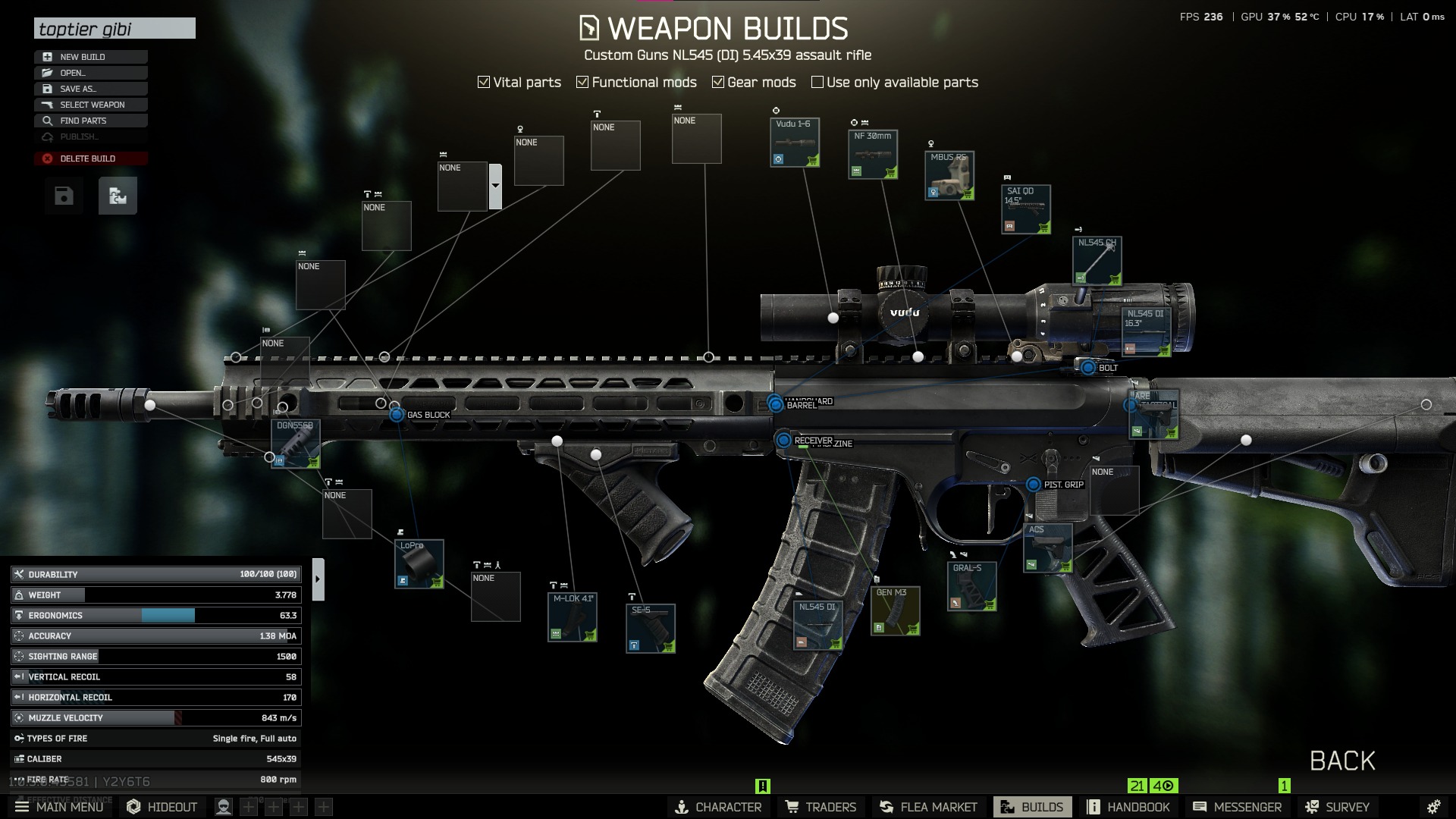 Custom Guns NL545 (DI) 5.45x39 assault rifle